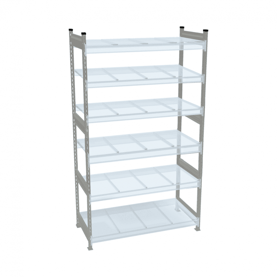 Стеллаж СТ-023 2200х1500х800 с 6 ярусами (рамы и настил - окрас)