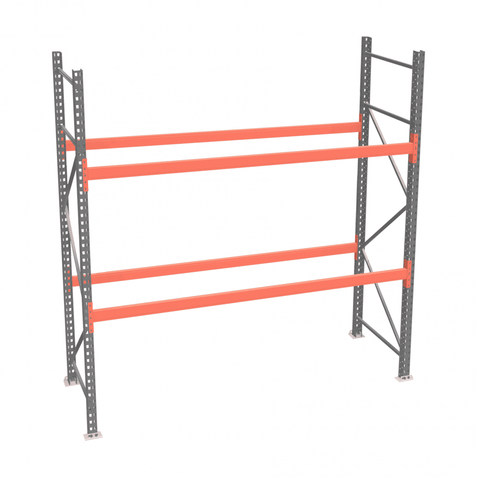 Стеллаж палетный ДиКом СП 2500х2700х1000 с 2 ярусами до 2200 кг / до 700 кг на паллет П-90
