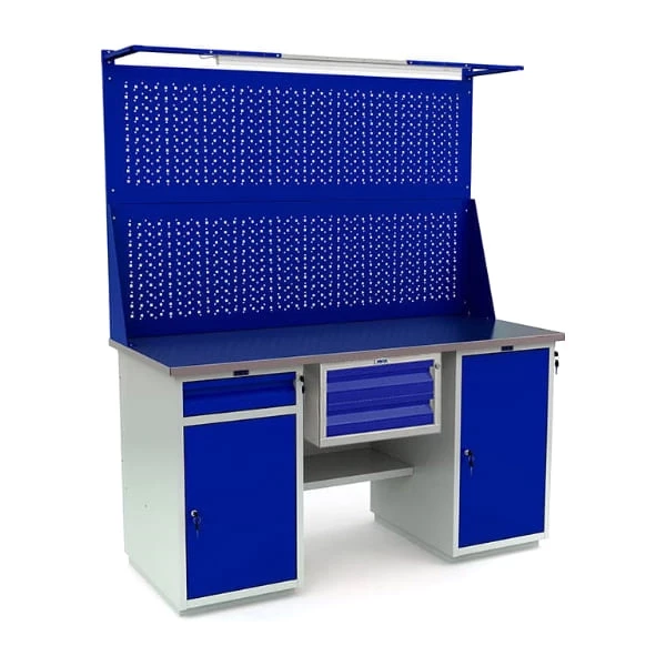 Верстак металлический стационарный с полками WT160.WD2/WD1.121 Верстак металлический стационарный с полками WT160.WD2/WD1.121