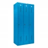 Шкаф металлический трехсекционный голубой