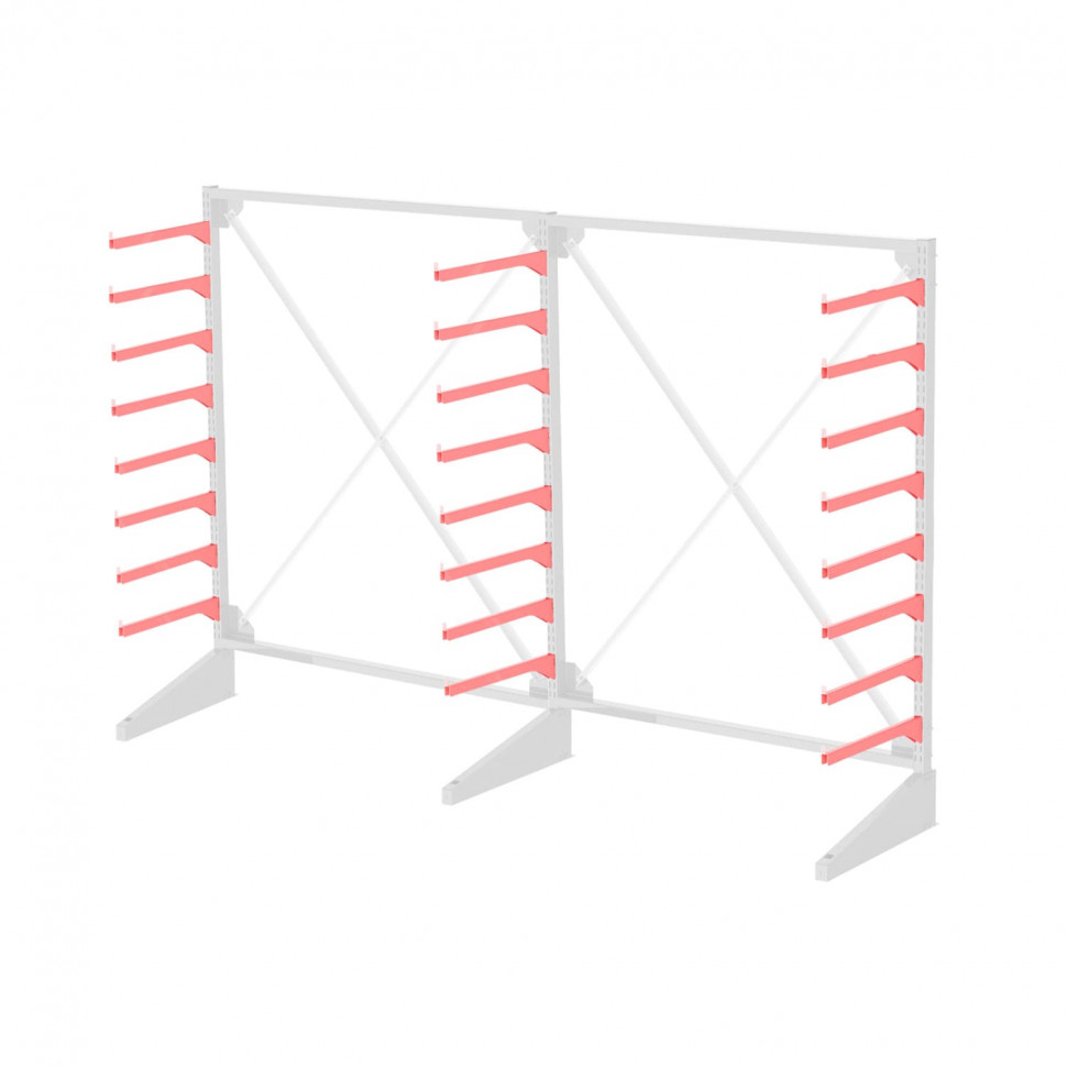Стеллаж консольный односторонний Sortex 1920х3221х720 8 ярусов