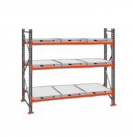 Стеллаж с выкатными платформами ДиКом 3000х2700х1000 на 3 яруса П-90