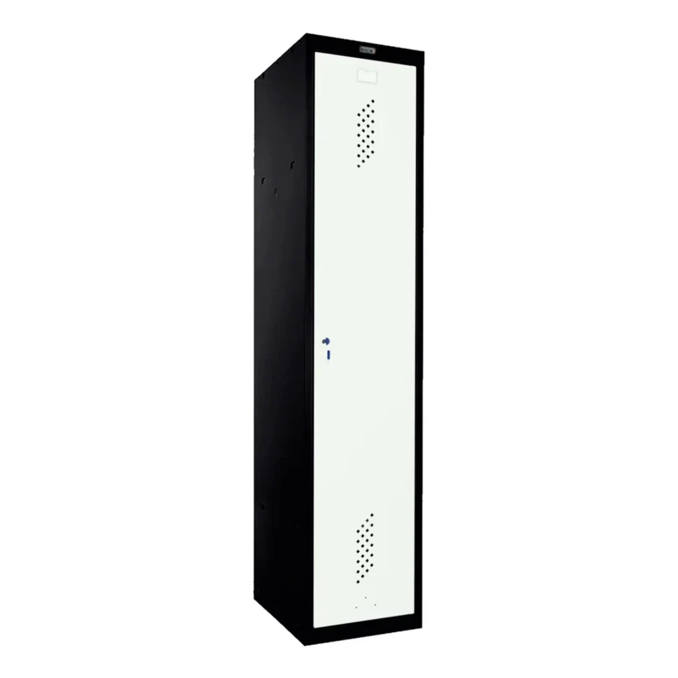 Шкаф металлический однодверный черный с белым