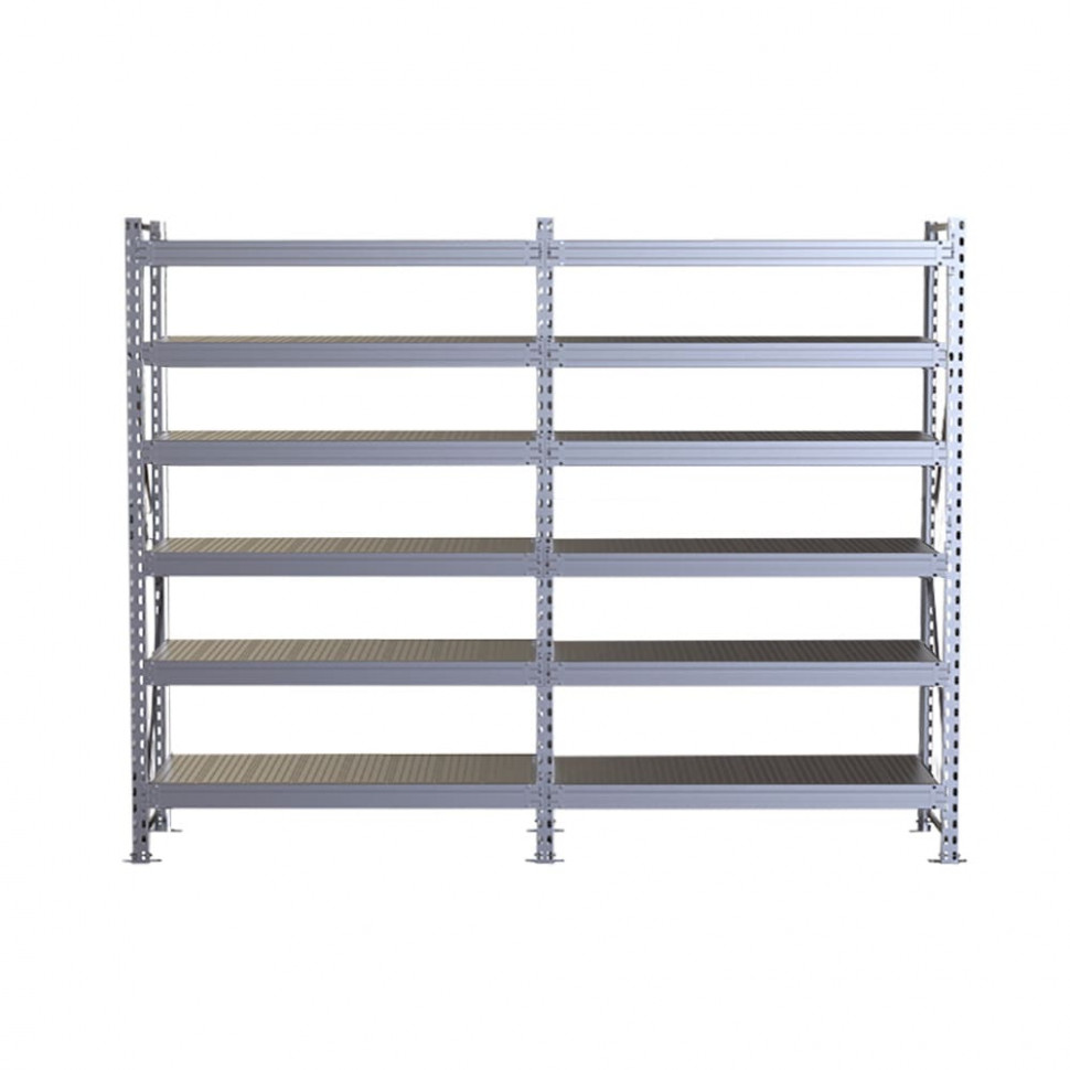 Стеллаж SGR-V 2500х2100х1000 6 ярусов (рамы, балки, настил - цинк) ОС