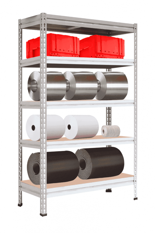 Стеллаж МС-Т 2500х1551х530 мм 5 ярусов (настил фанера)