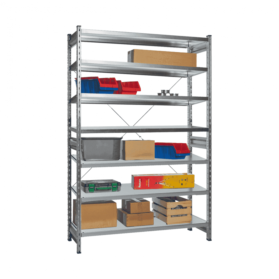 Стеллаж СТ-031 цинк 2067х1000х500 7 полок до 200 кг Стеллаж СТ-031 цинк 2067х1000х500 7 полок до 200 кг