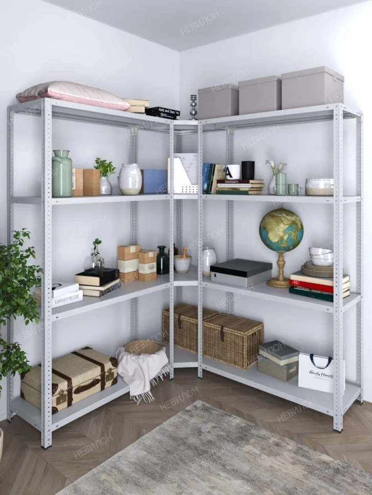 Стеллаж угловой МС 1800х1500х1500/300 мм 4 яруса