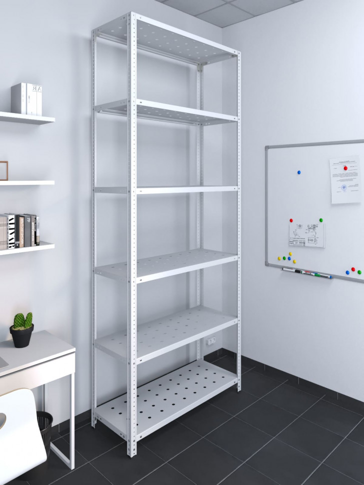 Стеллаж ТС Лайт 2200х1200х500 с 6 перфорированными полками Стеллаж ТС Лайт 2200х1200х500 с 6 перфорированными полками