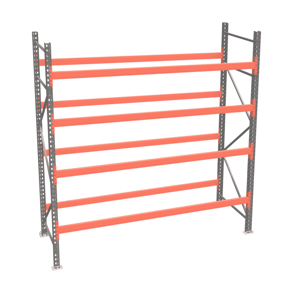 Стеллаж палетный ДиКом СП 2500х2250х1000 с 4 ярусами до 2000 кг / до 1000 кг на паллет П-90