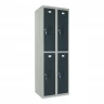 Шкаф металлический четырехдверный серый с графитом