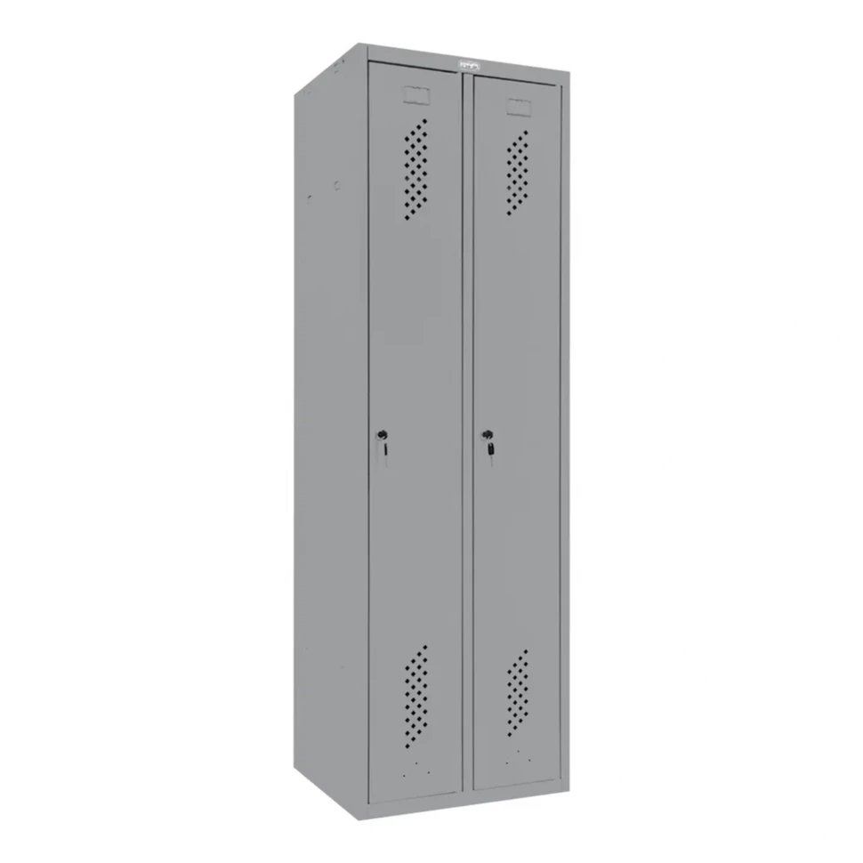 Шкаф металлический двухсекционный сигнальный серый