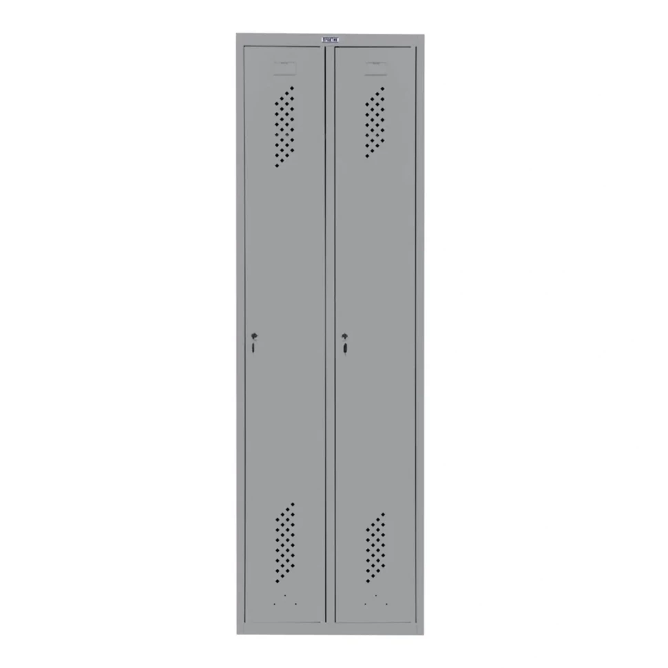Шкаф металлический двухсекционный сигнальный серый