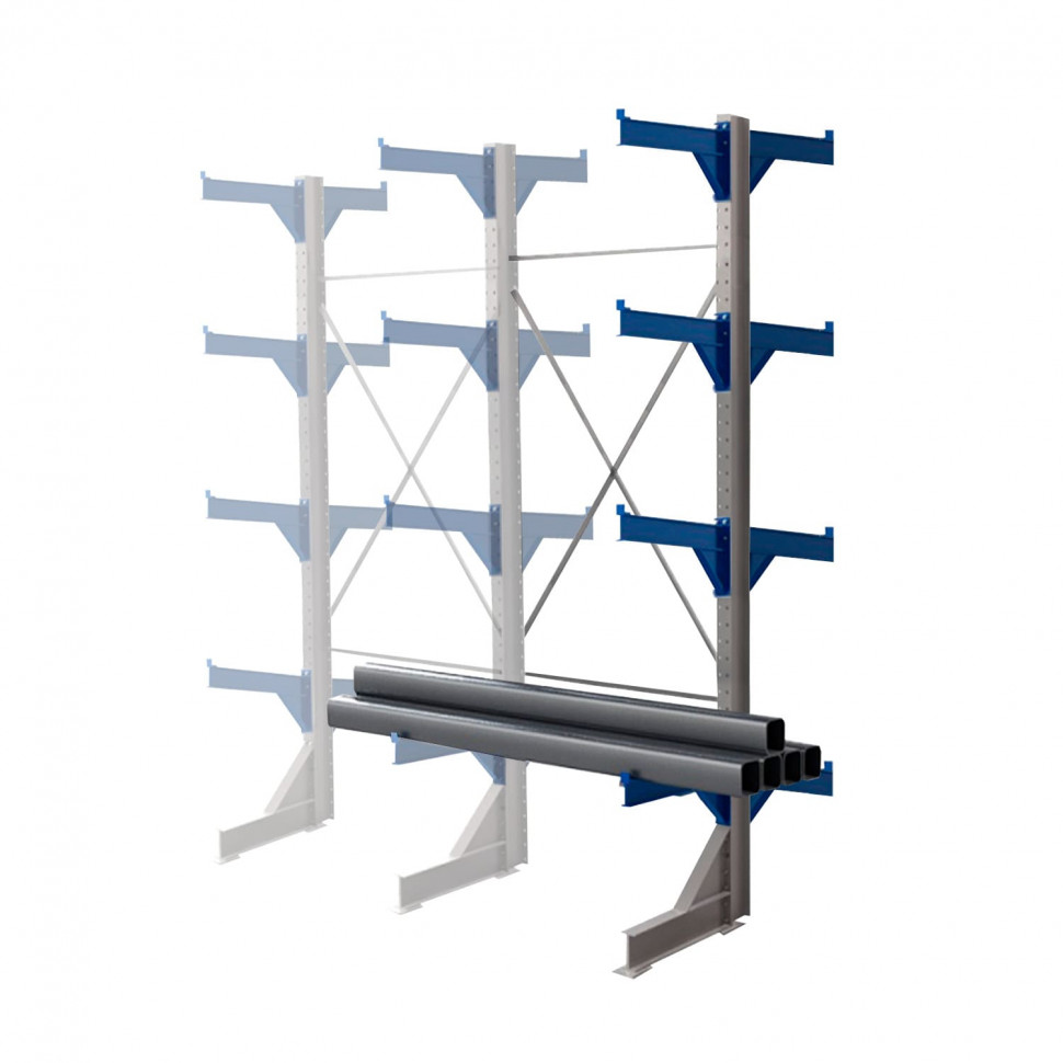 Стеллаж консольный двухсторонний КТр 4000х1740х2200 (1000) 4 яруса ДС Стеллаж консольный двухсторонний КТр 4000х1740х2200 (1000) 4 яруса ДС